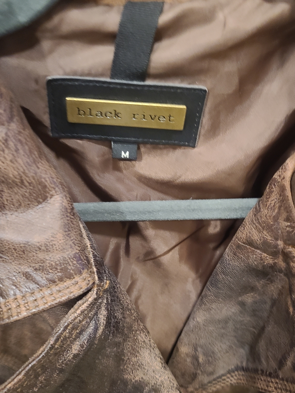 Black Label Brown Distressed Leather Moto Jacket - Women - Picture 2 of 9
